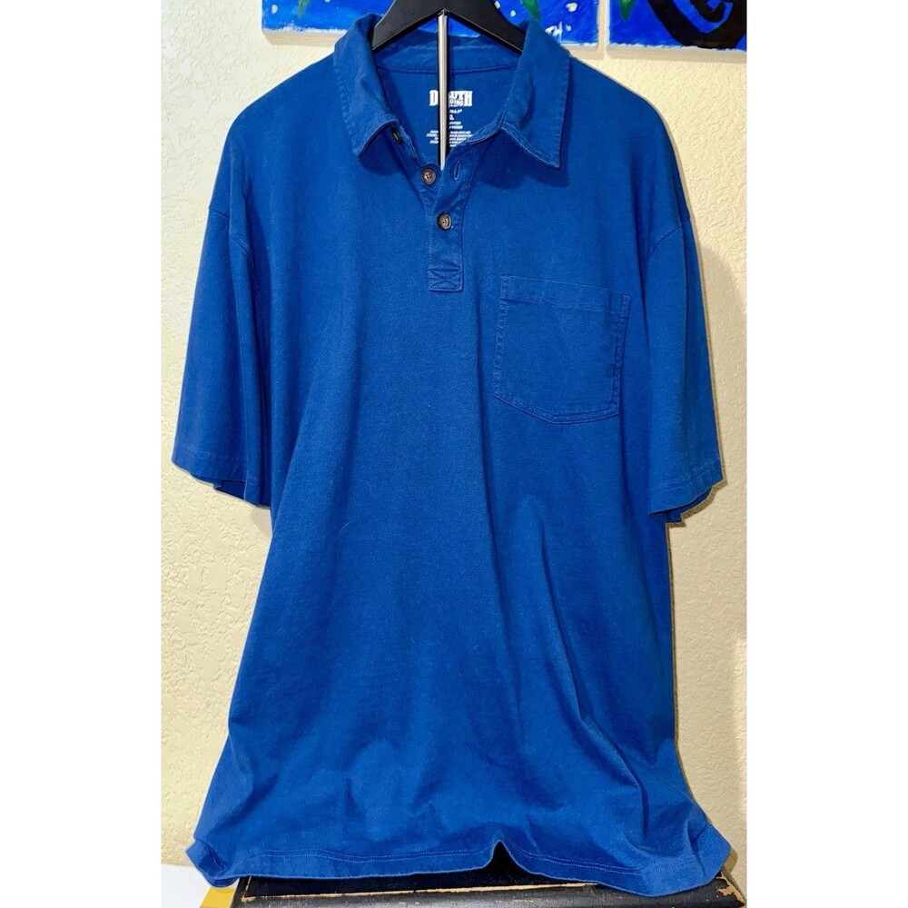 Duluth Trading Co. Long Tails Polo Shirt Blue Rugged Work Mens X Large